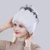 Русская зимняя качественная шапка из натурального меха, теплая шапка из натурального меха кролика рекс, женские теплые вязаные шапки из 100% натурального меха кролика рекс