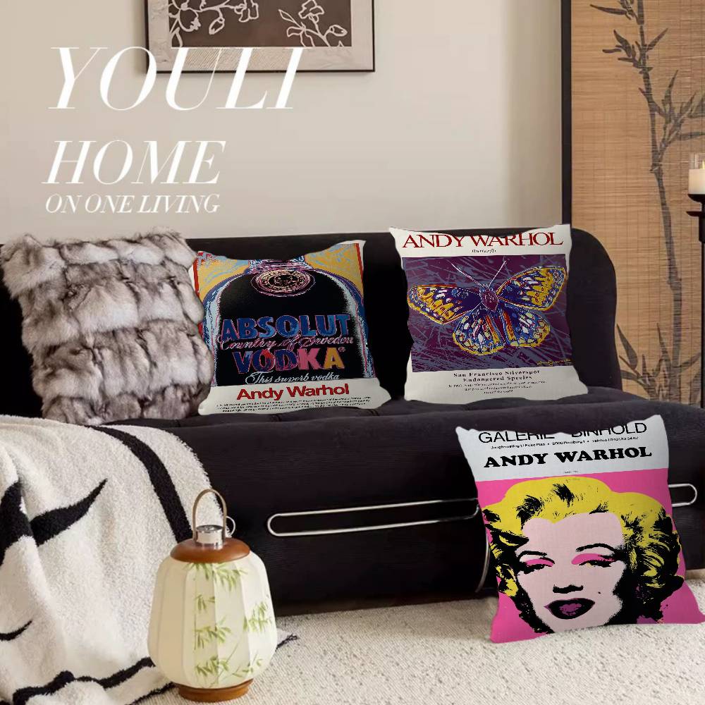 A-Andy W-Warhol Pillow Gift Home Office Decoration Bedroom Sofa Car Cushion Cover Case 45x45