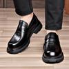 Модные, популярные мужские туфли на толстой подошве в деловом стиле, модные, минималистичные, британского стиля, классические, черные, для вечеринок, офиса, свадьбы