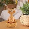 Медитирующая фигурка кошки, смоляная скульптура кошки дзен, сидящая в медитации кошка, украшение для йоги, гостиной, спальни, офиса, подарок для любителя кошек