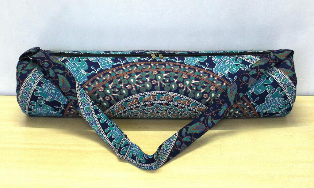 Mandala Yoga Mat Bag, Indian Yoga Mat Bag, Handmade Sport Gym Bag, Carrier Bag, Pilates Bag, Fitness Bag, Excercise Bag