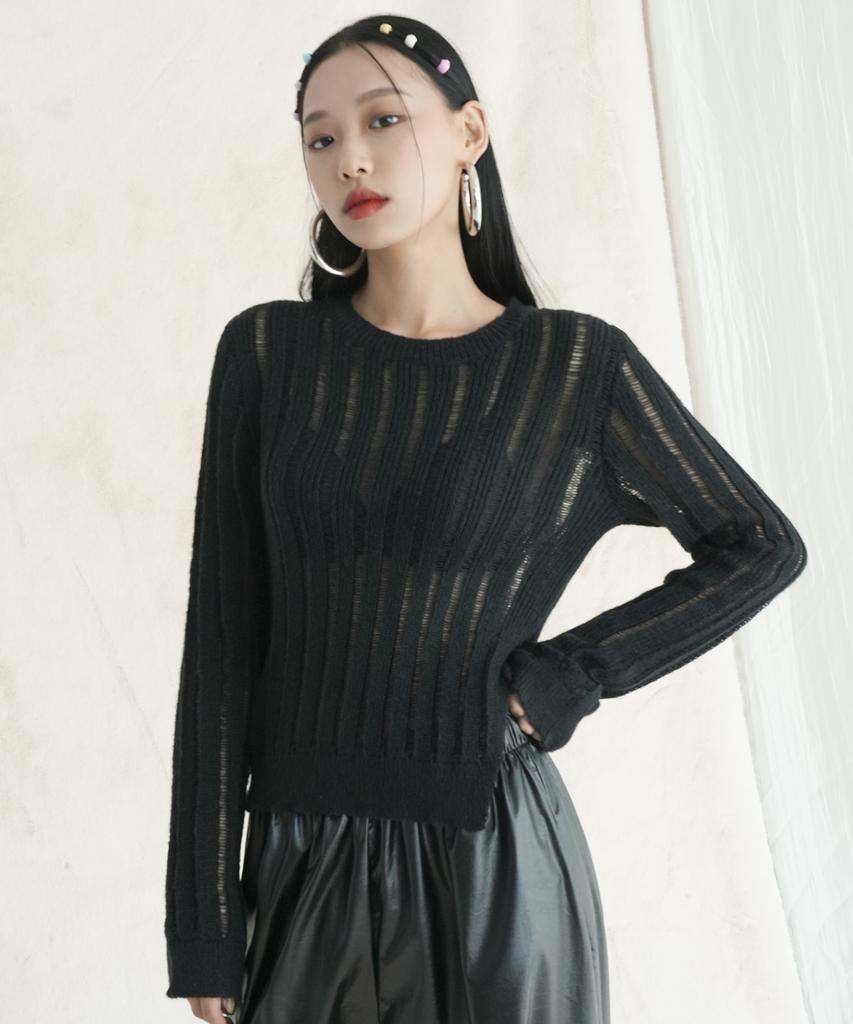 AVANDRESS See-Through Knitwear - 4Col