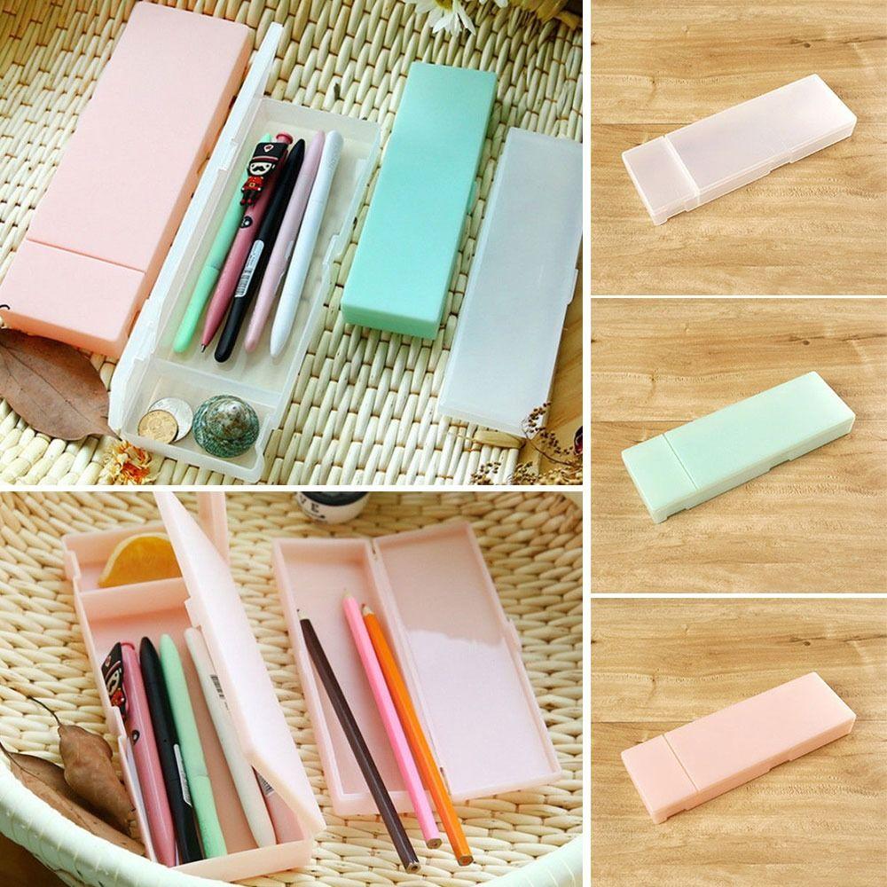 Frosted Pencil Case Non-toxic Stationery Box Simple Pencil Box  for School