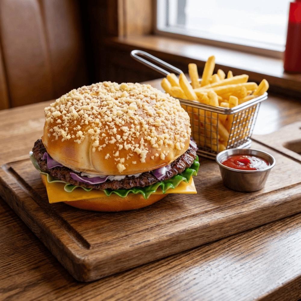Soft PU Beef Burger Model Realistic Fake Bread Party Decoration Food Simulation Model DIY Display