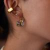 Yori Double Color Stainless Steel Metal Wave C-shaped Stud Earrings for Women Waterproof PVD Gold Plated Jewelry Gift