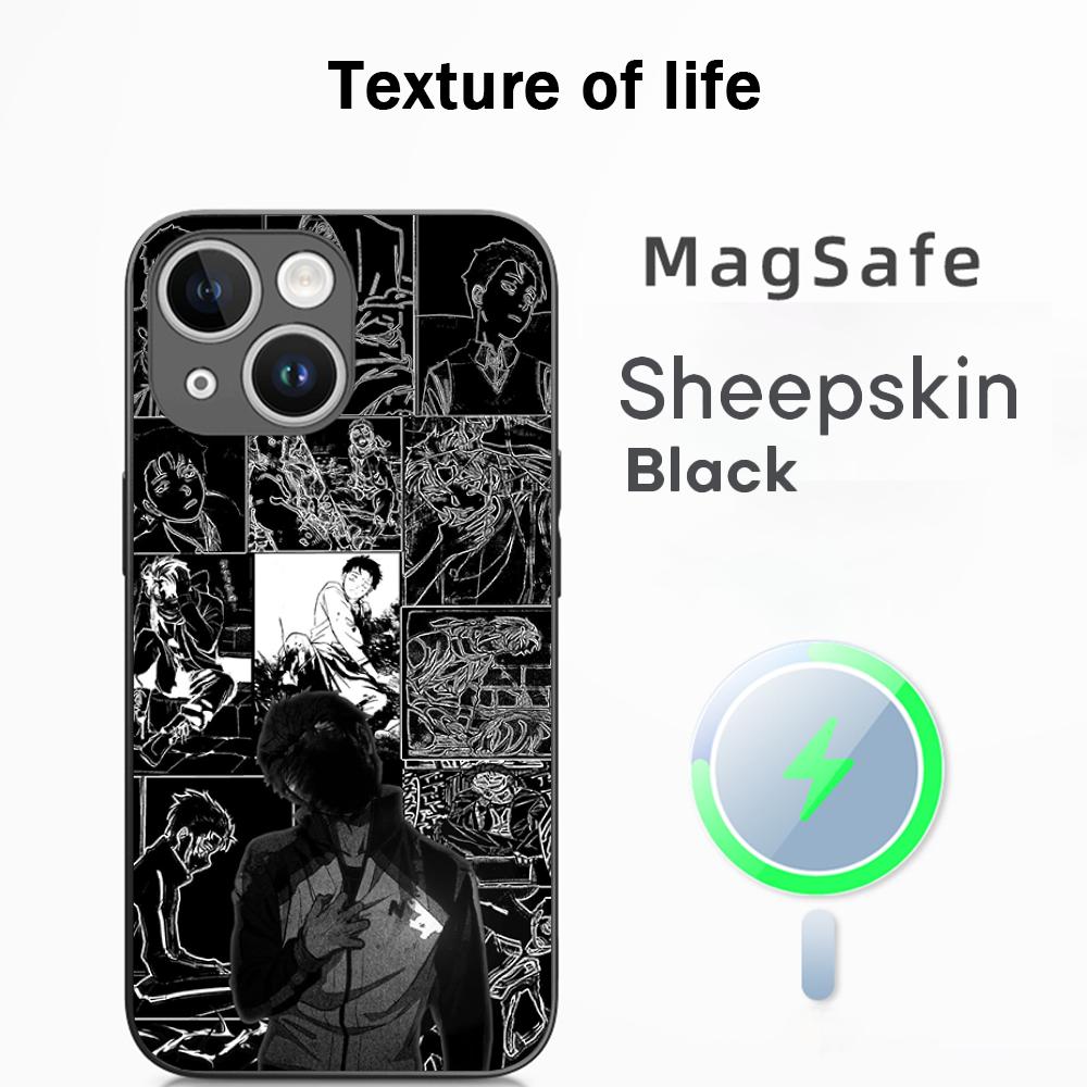 Re zero милая девушка классический аниме-узор Чехол для телефона Для iPhone 17 16 15 14 13 12 Plus Pro Max Высококачественный Роскошный Magsafe Овчина