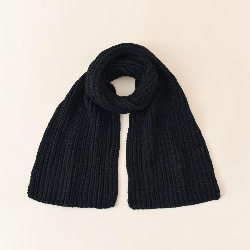 Black Knitted Scarf for Men and Women In Winter Korean Version of Ins Japanese Students Warm Autumn and Winter Scarf