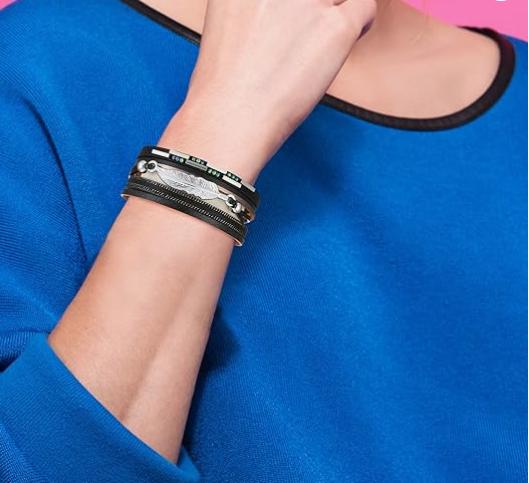 WOMEN' ETHNIC LEATHER BRACELET WITH RED STRAP