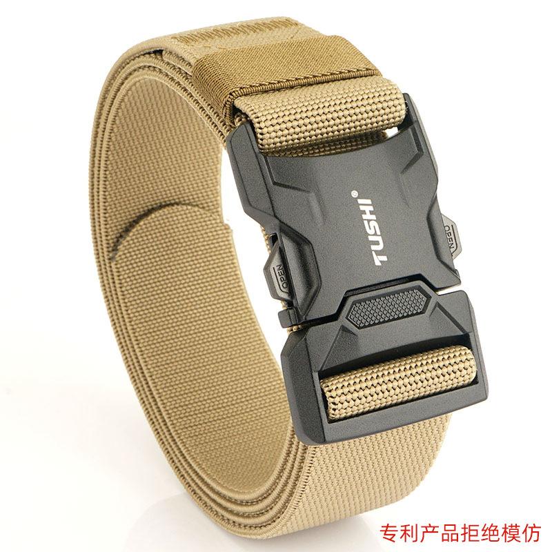 Новый мужской ремень для поездок на работу с автоматической пряжкой из нейлона, универсальный двухслойный толстый ремень для отдыха на природе