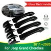 Для Jeep Grand Cherokee WK2 2011~ 2012 2013 2014 2015 Черные Глянцевые Накладки на Внешние Ручки Дверей Защитная Наклейка Авто Аксессуары