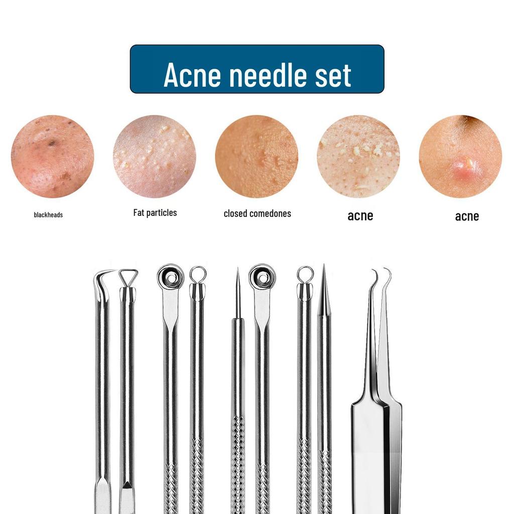 Набор игл для удаления акне из нержавеющей стали: Пинцеты для удаления черных точек и инструменты для выдавливания для салона красоты