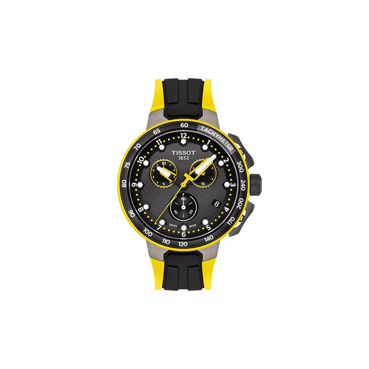 Tissot Часы коллекции Race Кварцевый механизм Мужские часы Часы 43 мм Черный циферблат Корпус из нержавеющей стали T111.417.37.057.00