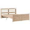 Wooden Bed Frame with Headboard without Mattress 135 x 190 cm