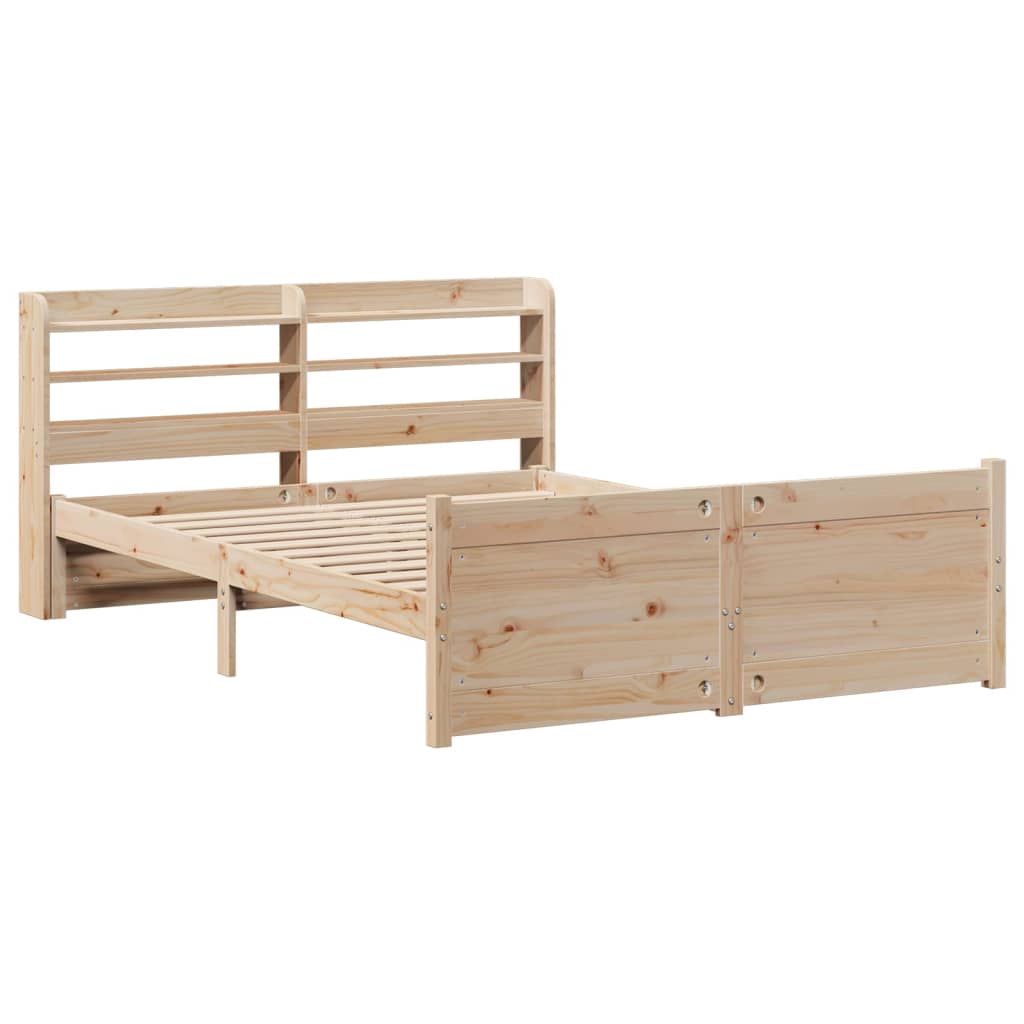 Wooden Bed Frame with Headboard without Mattress 135 x 190 cm