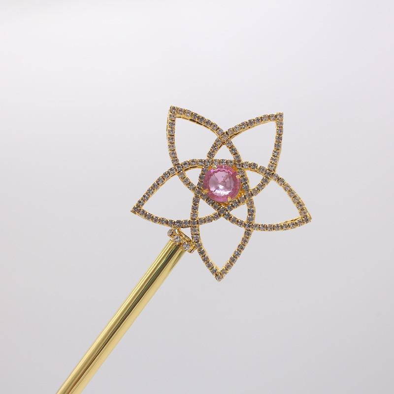 Goddess Beauty Crown Scepter: Rhinestone Star Fairy Wand Prop