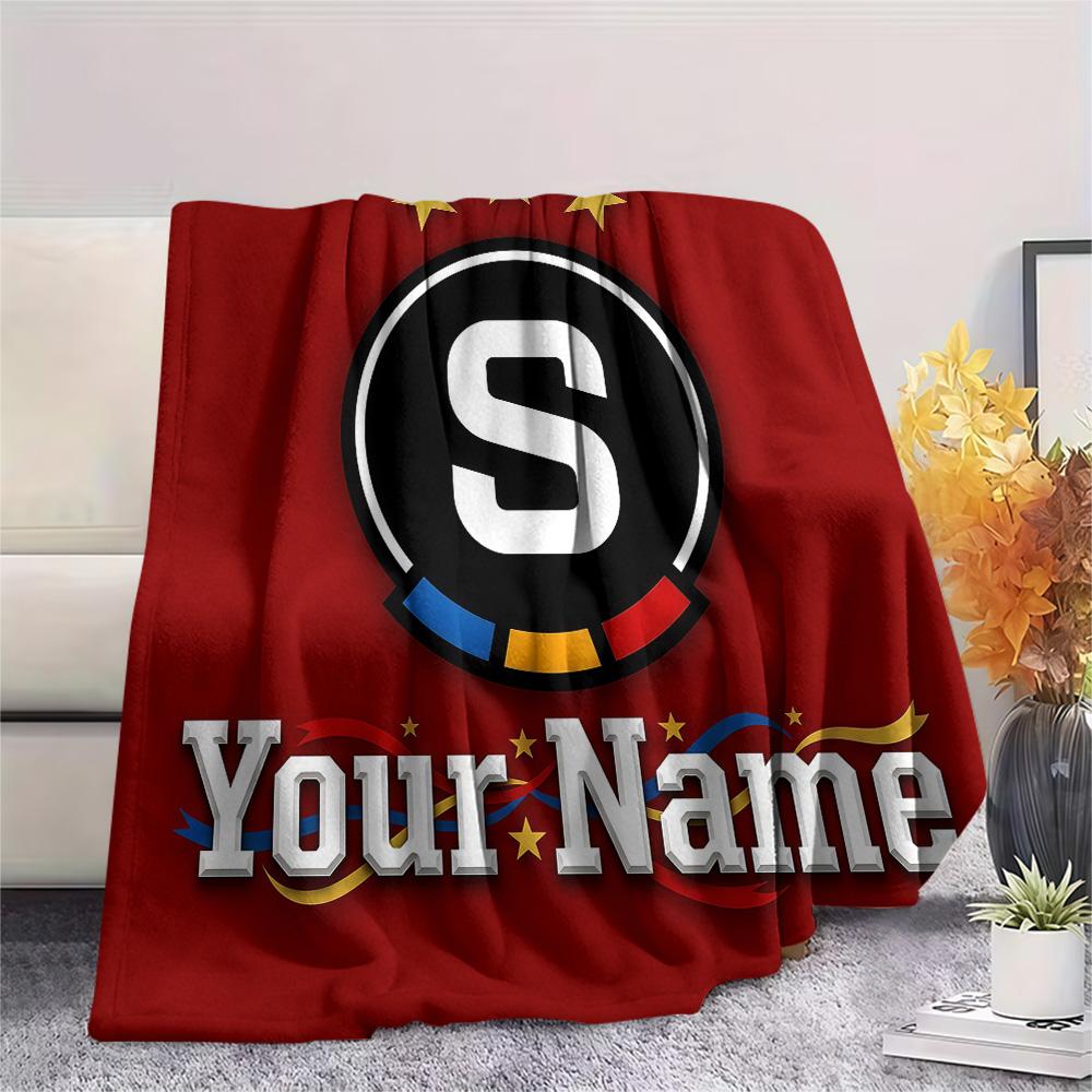 1PC Custom Name AC Sparta Praha Patterned Flannel Blanket Suitable For All Seasons for Home Decor Warmth and Comfort Gifts Holiday Present -HE11