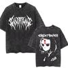 Стирка Винтаж Рэпер Ghostemane Графический Принт Футболка Мужская Женская Хип-Хоп Рэп Рок Трэп Металл Готика Оверсайз Футболка Уличная Одежда