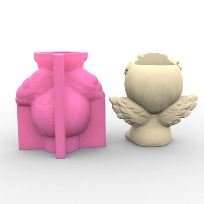 Силиконовая форма для цветочного горшка, бетонная цементная форма для горшка для растений, форма для цветочного горшка, форма для эпоксидной смолы, держатель для кистей для макияжа, форма-органайзер