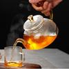 Heat Resistant Clear Glass Tea Pot with Infuser 300ml 600ml Color Warped Handle Glass Teapot Flower Puer Tea Infuser Pot Tea Set