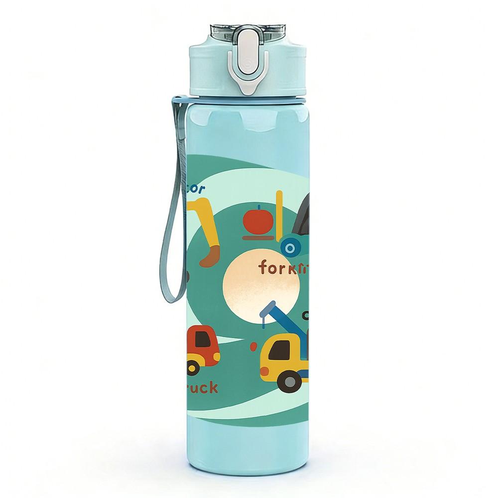 1PC Car Driving Inside View 750ml Color Plastic Sports Water Bottle Leakproof Flip Straw Lid Suitable for Sports Office Home Use