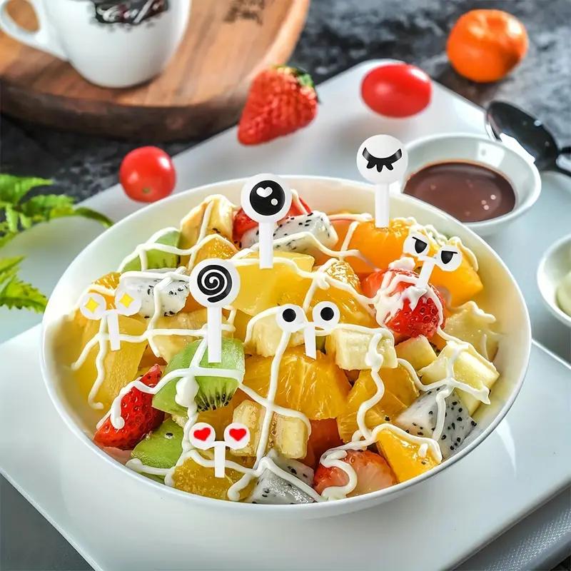 10 шт./набор, мультяшная милая детская фруктовая вилка из нержавеющей стали с маленькой керамической банкой, бытовые креативные безопасные детские фруктовые вилки