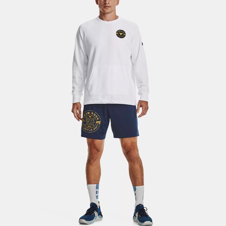 Under Armour Project Rock эластичный пояс со средней талией, свободные спортивные повседневные шорты, мужские штаны, темно-синие 1370451-408