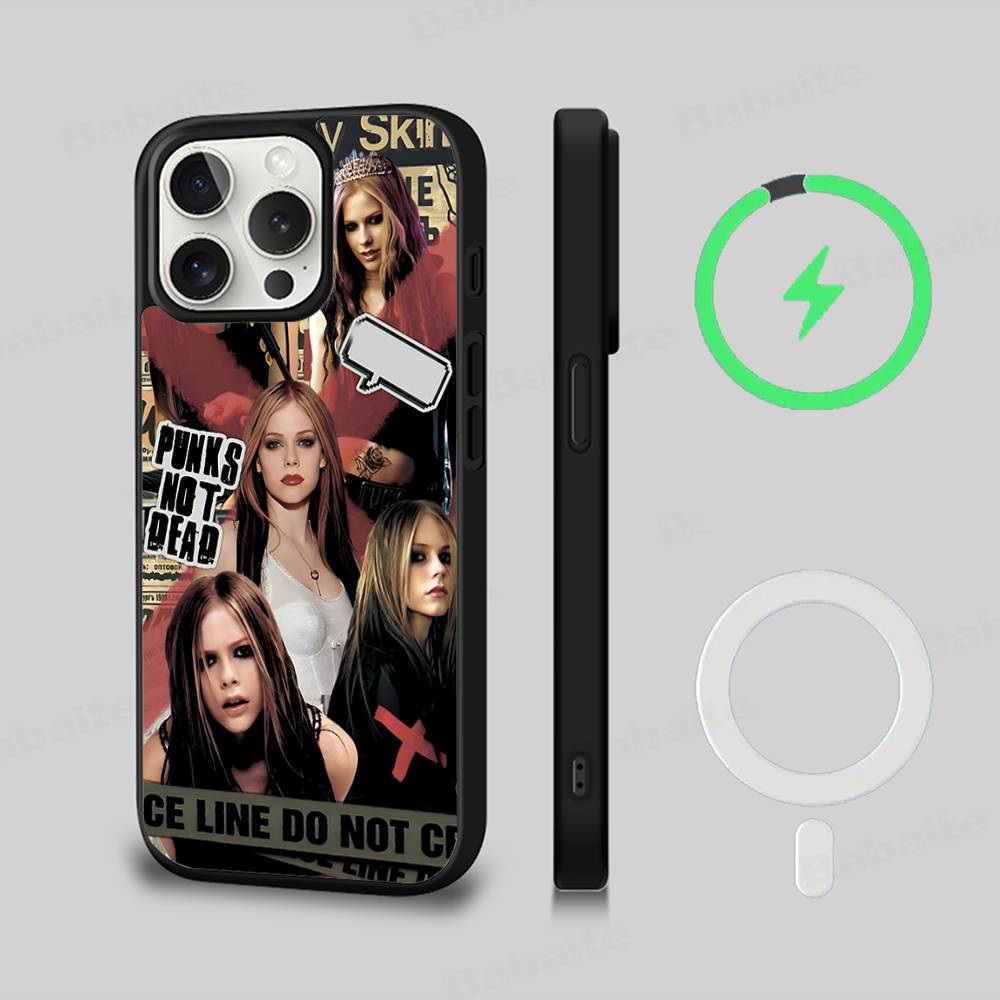 Магнитный чехол для телефона Avril Ramona Lavigne For Magsafe для iPhone 17 16 15 14 13 12 11 Plus Pro Max PC+TPU