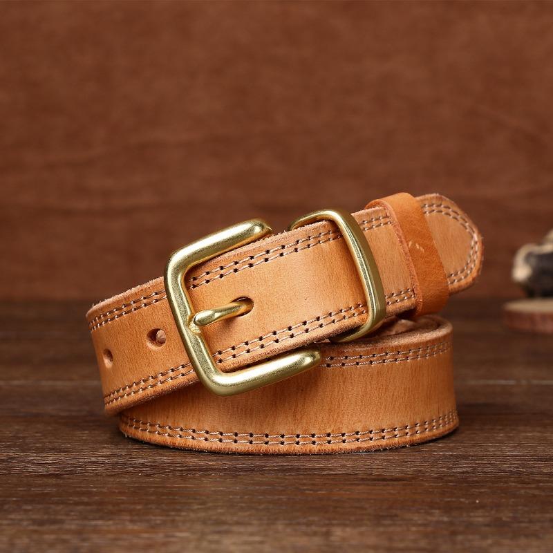 Ремень женский из натуральной кожи первого слоя, пряжка из чистой меди, пряжка из меди, пряжка из меди