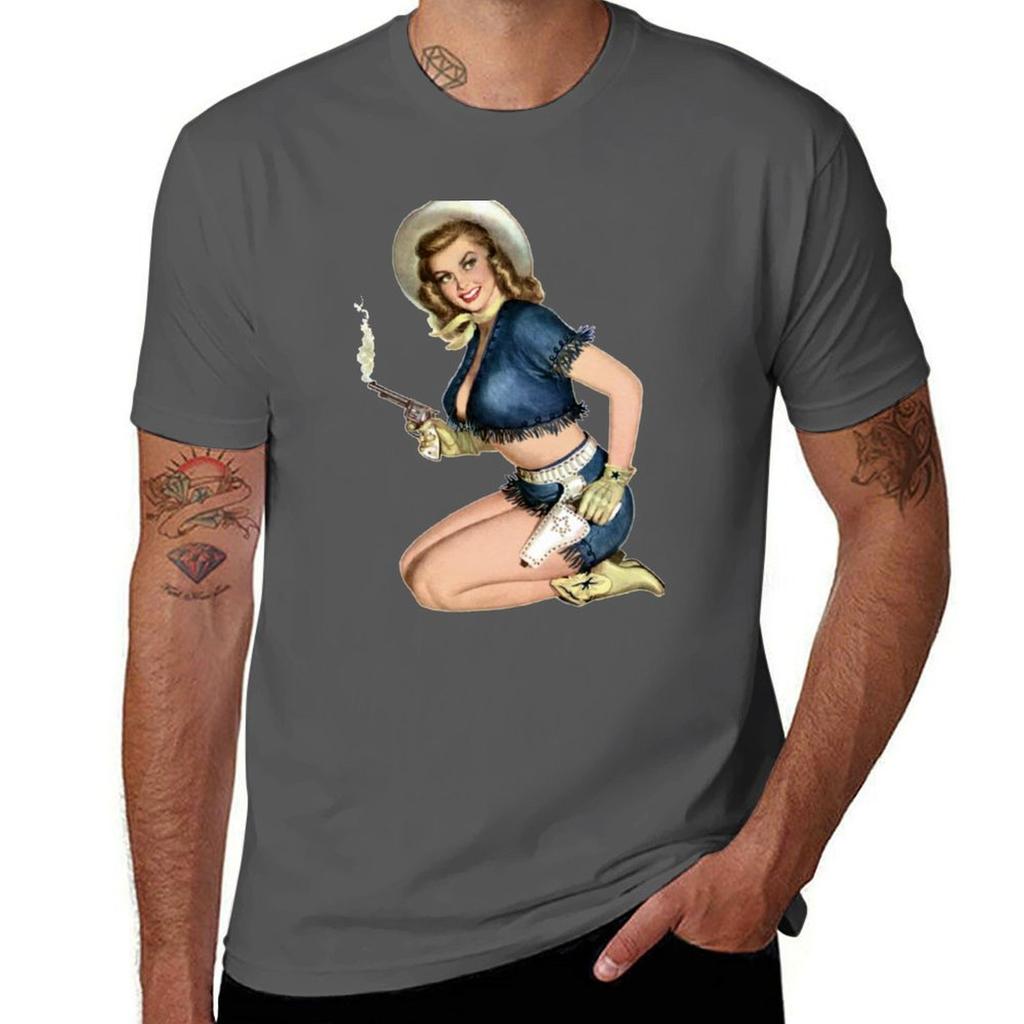 Cowgirl Pinup T-Shirt graphic t shirts for man t shirt man designer T-Shirt