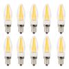 10Pcs E12 Long Filament Light Bulbs 3W AC110V Chandelier Ceiling Lamp Bulb Warm White