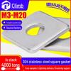 304 Stainless Steel Square Gaskets - M3, M4, M5, M6 Sizes