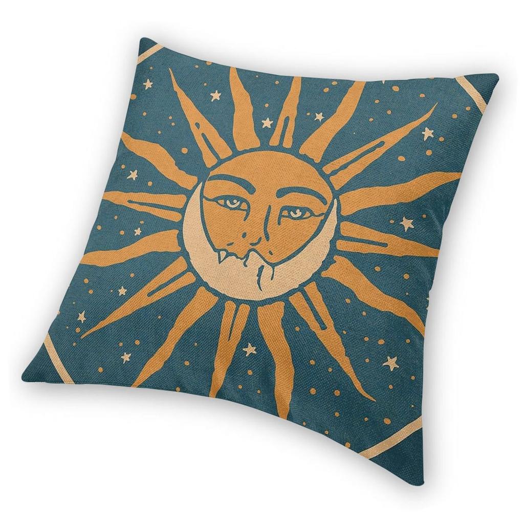 Sun And Moon Tarot Square Pillowcase Polyester Linen Velvet Creative Zip Decorative Sofa Seater Cushion Case