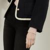 Bang Bang Women S Boa Fur Lycra Bonded Denim Black
