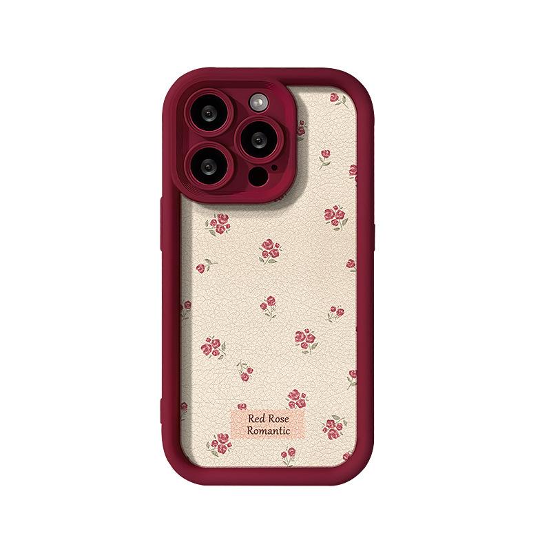 Галстук-бабочка «Камелия» подходит для чехла для телефона Apple 16PRO 15, цветочная ягнячья кожа 14, силиконовый противоударный 7/8
