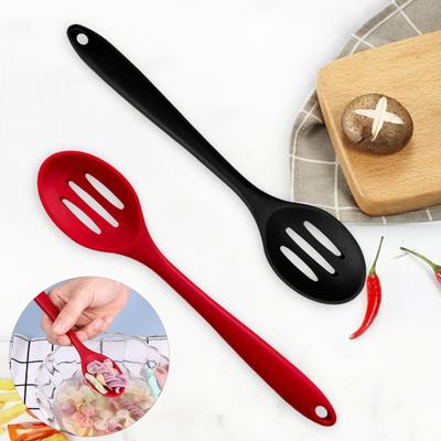 Ложка с прорезями, термостойкая кухонная ложка для приготовления пищи, антипригарное покрытие, не содержит BPA, длинная ручка, ковш, сито для смешивания, сервировки, перемешивания, наметки