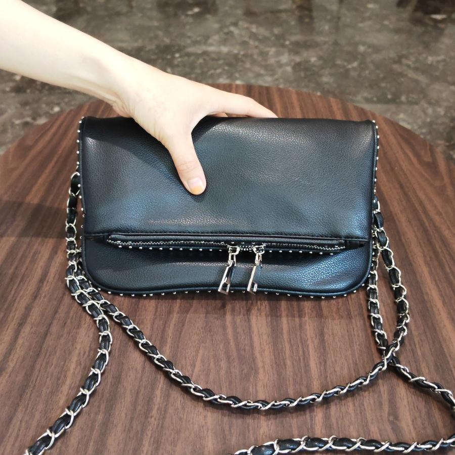 PU Leather Crossbody Bag for Women Lady Shoulder Bag Large Capacity Classic Black Envelope Bag Design Envelope