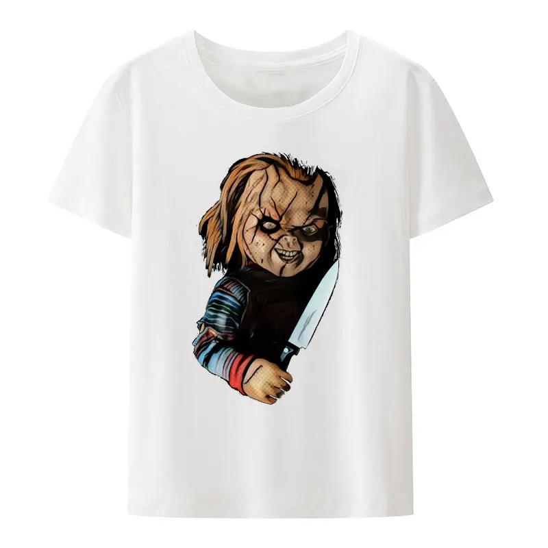 Child's Play Chuck Women's Top T-shirt Doll Murder Vintage T-shirt Harajuku Round Neck T-shirt Pure Unique Top