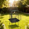 Bird Cage, 830 x 790 x 2100 mm, Open Flat Top, Wrought Iron Bird Flight Cage with Perches, Slide-Out Tray, Plastic Feeders, for Cockatiel, Monk