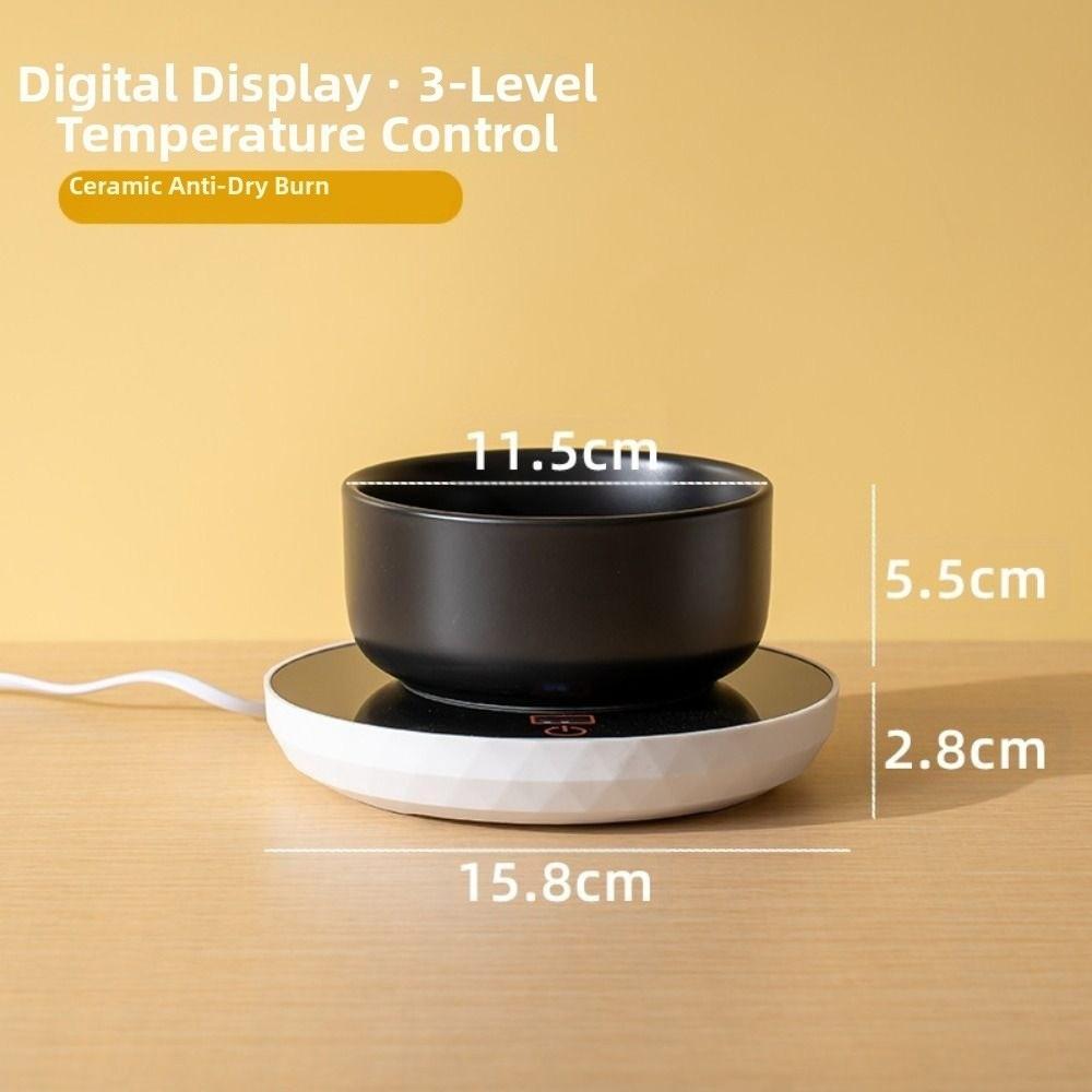 Cartoon Thermostatic Water Container Ceramic Self-Heating Water Bowl for Kitten/Puppy