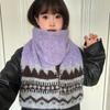 Винтажный жаккардовый вязаный шарф в стиле Fair Isle, женский, зимняя атмосфера, контрастные цвета, универсальный, утолщенный, теплый, студенческий шарф
