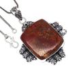 Pendant Bird Eye Jasper Gemstone Handicraft Valentine'Day Silver Jewelry 2"