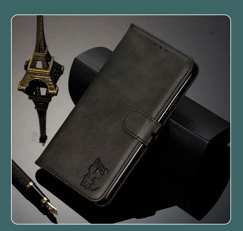 Pixel6 Google Card Wallet Phone Case Sony Flip Xperia1 Embossed Happy Cat Leather Case - Ideal for Protecting Your Phone In Style!