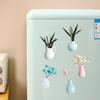 5Pcs Mini Glass Vase Refrigerator Magnet Home Office Kitchen Locker Fridge 3D Flower