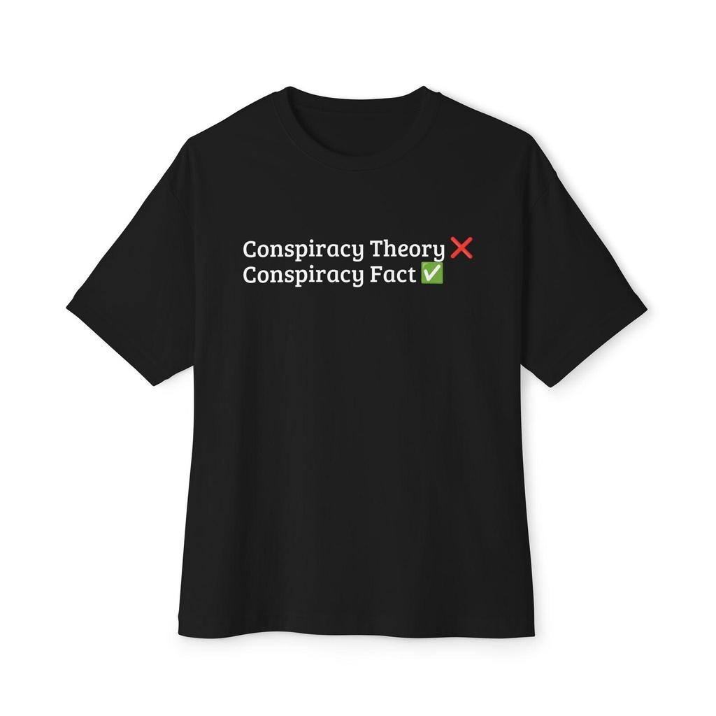 Conspiracy Theory vs Fact Graphic Tee | 100% Cotton Unisex T-Shirt and kids tshirt