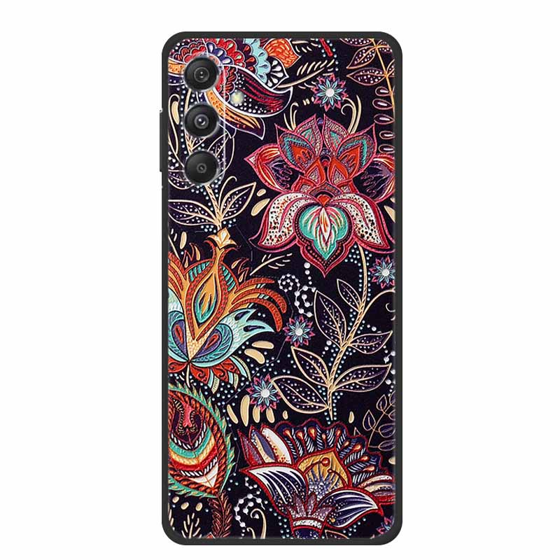 Чехол для Samsung Galaxy A16 5G 3D тиснение Черный Силикон Мягкая Задняя Крышка Чехол Для Samsung C55 M55 M35 A35 M34 A15 A25 S24 FE Чехол