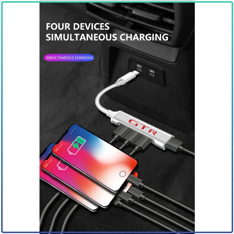 1 шт. Type-C на USB Адаптер-Хаб с несколькими портами Автоаксессуары Для Nissan GTR GT-R NISMO R35 Teana Skyline Kawasaki