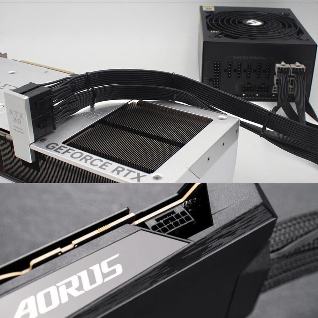 CY ATX3.0 PCI-E 5.0 Модульный адаптер питания 12VHPWR 4 x ATX 8-pin Вниз под углом 90 градусов для видеокарт 4080 4090 5090TI 16-pin 12+4P