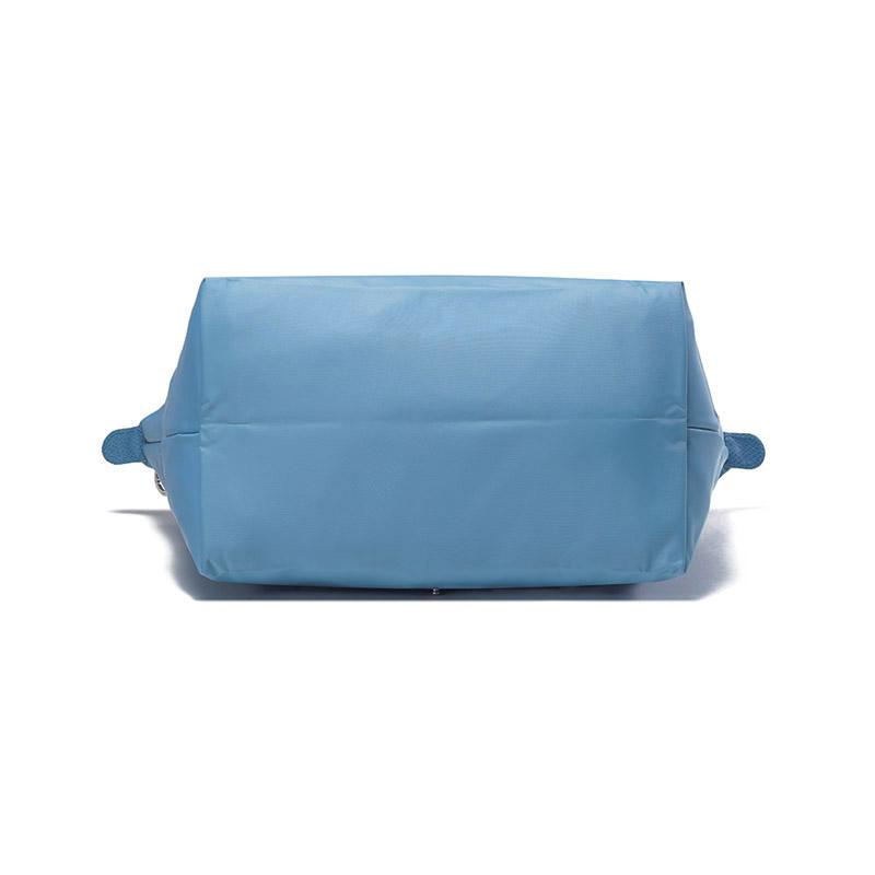 New LONGCHAMP Le Pliage Green Recycled Canvas With Leather Trim Dumpling Bag, One Shoulder Handbag Medium Size Women's Blue 2605919P58