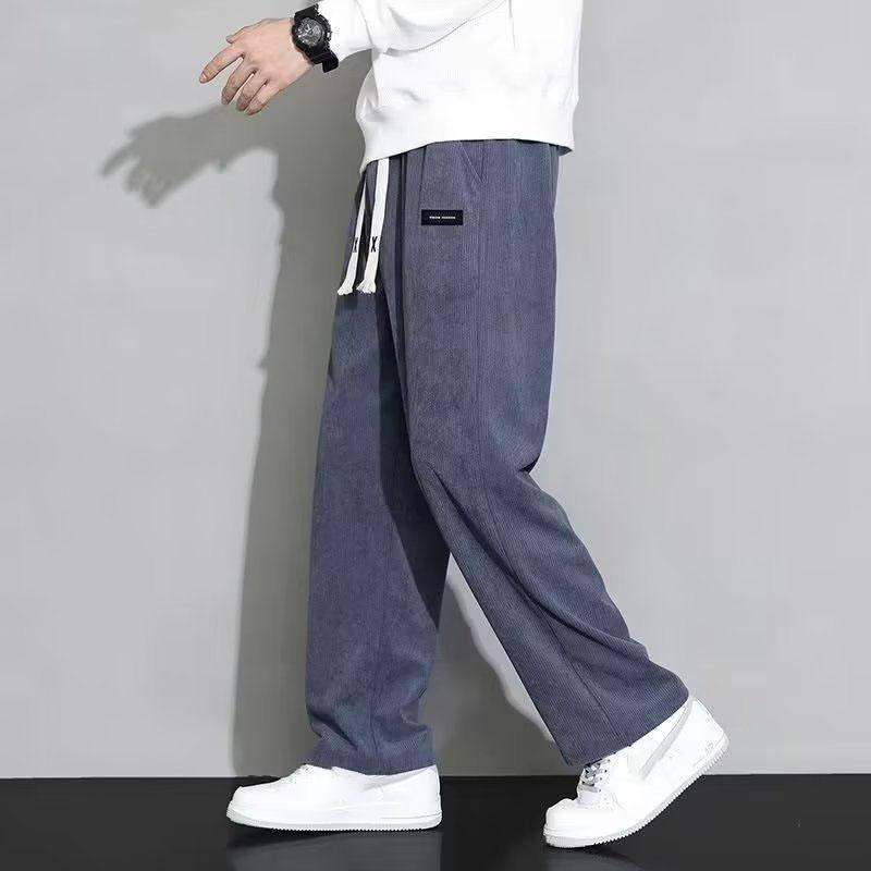 Winter Aoli Velvet Fabric Fleece Warm Casual Pants Men Work Fashion Thick Korea Flocking Joggers Cargo Trousers Male
