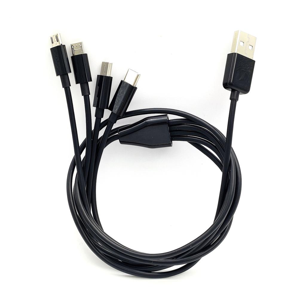Кабель для множественной зарядки Несколько зарядных шнуров USB на Type-C/Micro USB Шнур питания Портативный шнур питания 100 см/39,37 дюйма